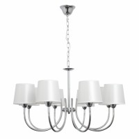 Distribuidor - Lâmpadas Diversas | Lâmpadas Clássicas | LAMPARA GUADALAJARA 8XE14 CROMO PANTALLA BLANCO Ref: 121558020